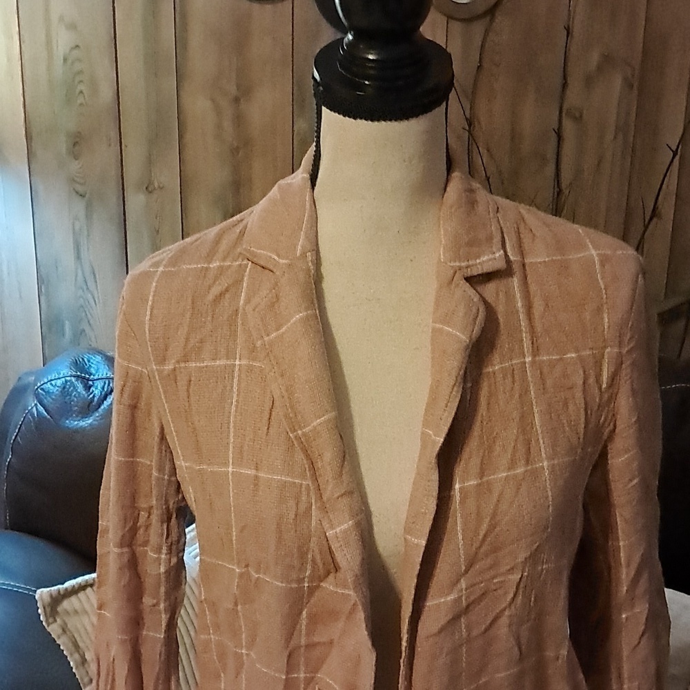Madewell Pink Breezewoven Larsen Blazer Size XS Linen Casual Preppy Resortwear - Picture 3 of 10